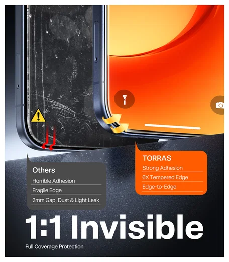 TORRAS Install Master Apple iPhone 17 Pro Max Screen Protector Installatietray afbeelding 5