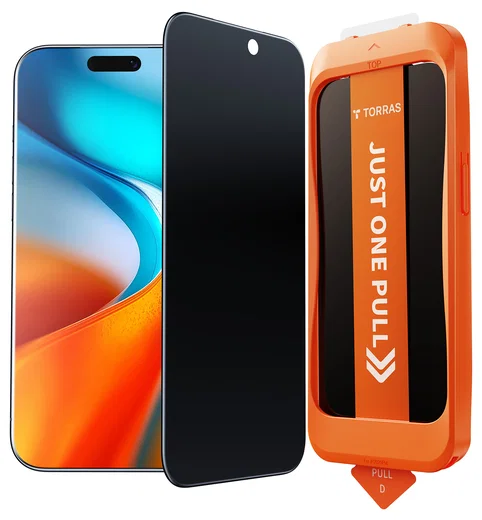 TORRAS Install Master iPhone 17 Pro Privacy Glass Screen Protector afbeelding 1