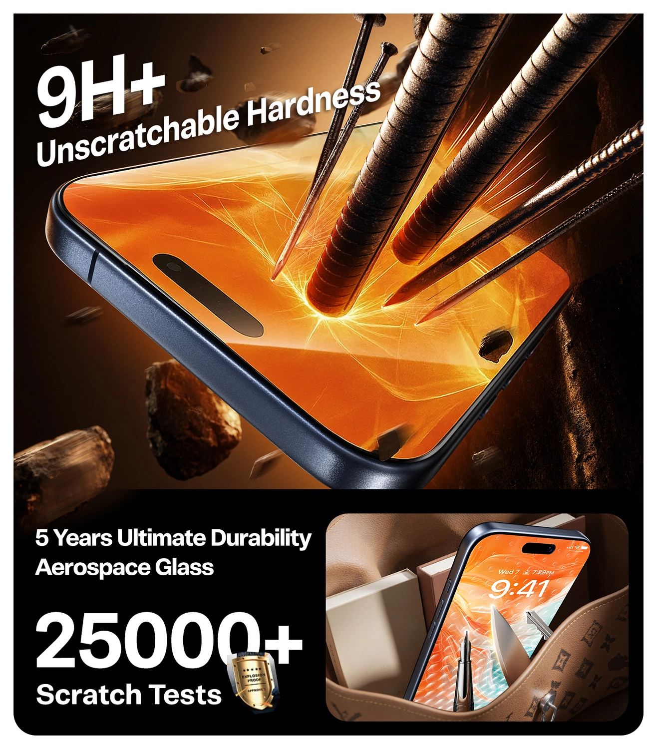 TORRAS Install Master iPhone 17 Pro Privacy Glass Screen Protector afbeelding 3