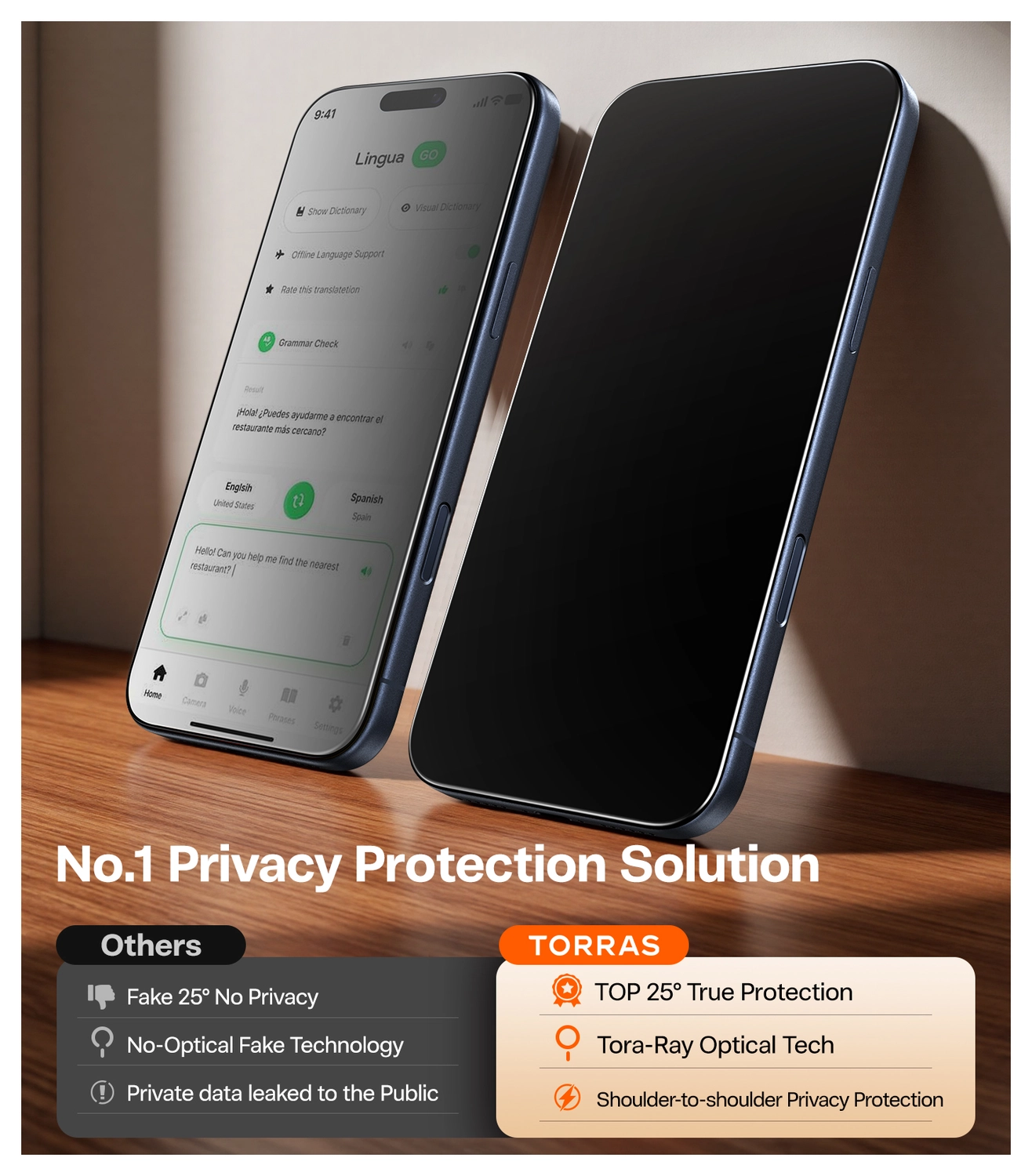TORRAS Install Master iPhone 17 Pro Privacy Glass Screen Protector afbeelding 6