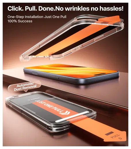 TORRAS Install Master iPhone 17 Pro Max Privacy Glass Screen Protector afbeelding 3