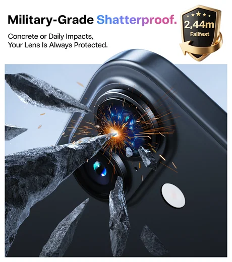 TORRAS LensGuard iPhone 17 Camera Protector Tempered Glass Zwart afbeelding 2