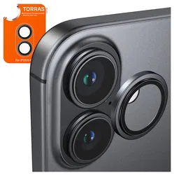 TORRAS LensGuard iPhone 17 Camera Protector Tempered Glass Zwart afbeelding