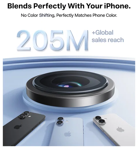 TORRAS LensGuard iPhone 17 Camera Protector Tempered Glass Zwart afbeelding 6