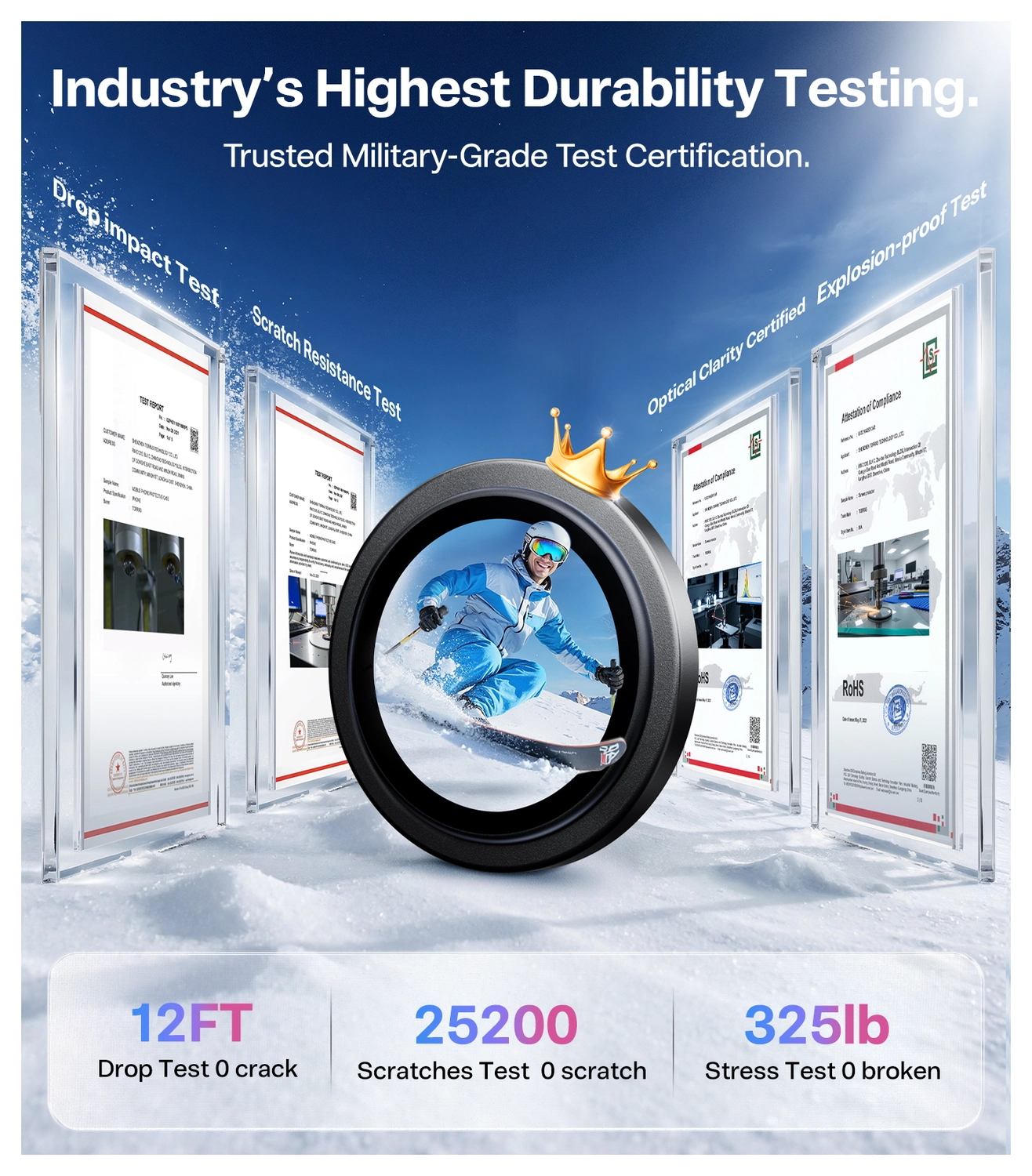 TORRAS LensGuard iPhone 17 Pro Max Camera Protector Tempered Glass Zwart afbeelding 6