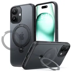 TORRAS Ostand Spin Apple iPhone 17 Hoesje 360° MagSafe Stand Zwart afbeelding