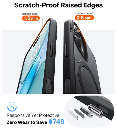 TORRAS Ostand Spin Apple iPhone 17 Hoesje 360° MagSafe Stand Zwart afbeelding 6