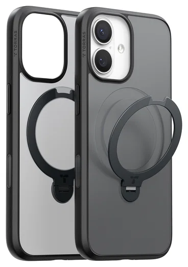 TORRAS Ostand Spin Apple iPhone 17 Hoesje 360° MagSafe Stand Zwart afbeelding 7