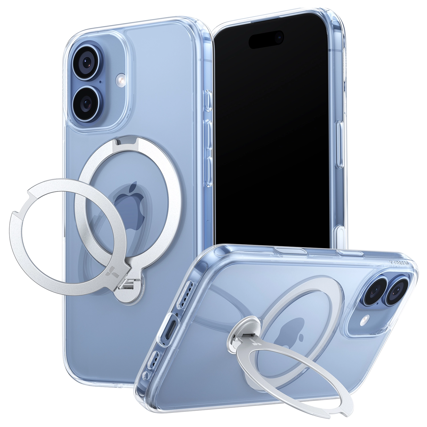 TORRAS Ostand Spin Apple iPhone 17 Hoesje 360° MagSafe Stand Transparant afbeelding 1