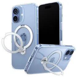 TORRAS Ostand Spin Apple iPhone 17 Hoesje 360° MagSafe Stand Transparant afbeelding