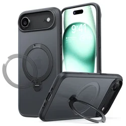 TORRAS Ostand Spin Apple iPhone Air Hoesje 360° MagSafe Stand Zwart afbeelding