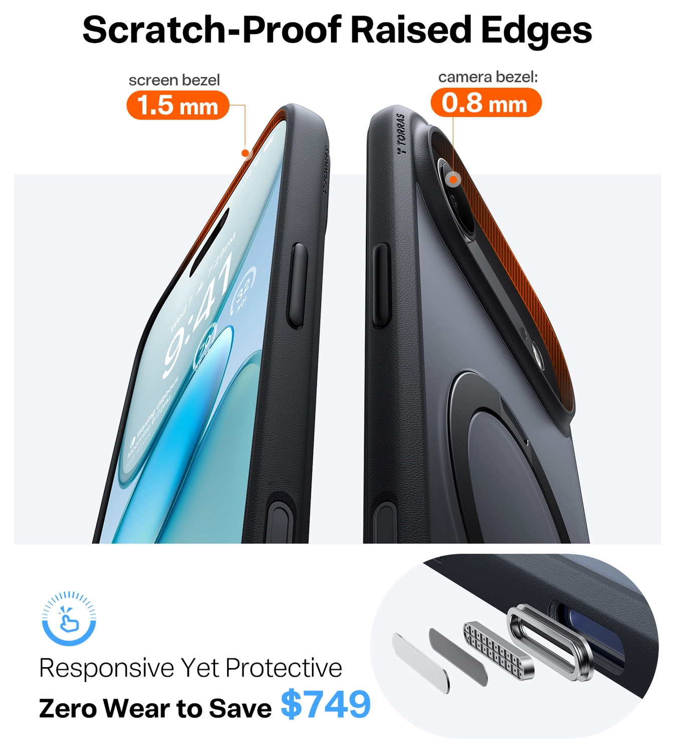 TORRAS Ostand Spin Apple iPhone Air Hoesje 360° MagSafe Stand Zwart afbeelding 5
