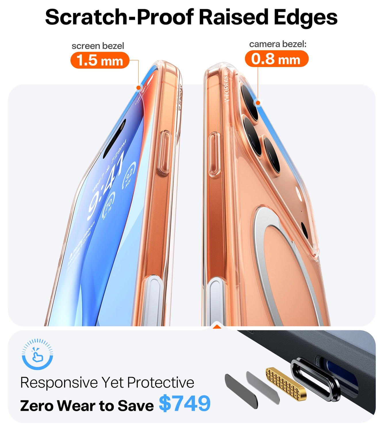TORRAS Ostand Spin Apple iPhone 17 Pro Hoesje 360° MagSafe Stand Transparant afbeelding 5