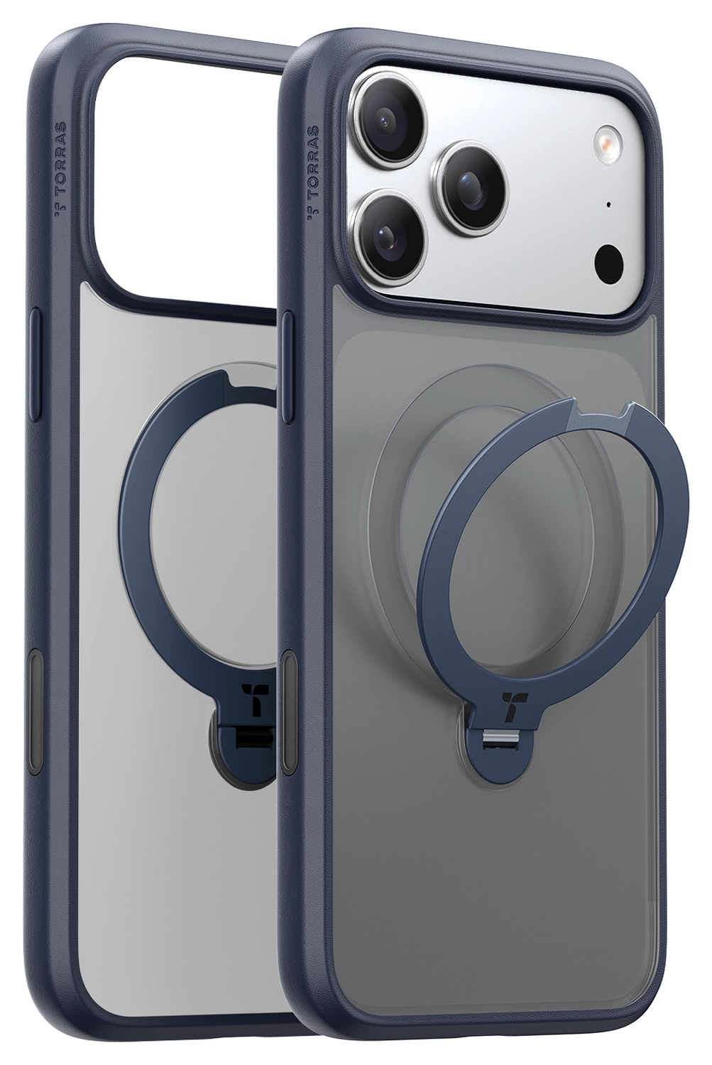 TORRAS Ostand Spin Apple iPhone 17 Pro Hoesje 360° MagSafe Stand Blauw afbeelding 8