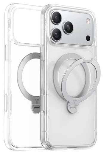 TORRAS Ostand Spin Apple iPhone 17 Pro Max Hoesje 360° MagSafe Stand Transparant afbeelding 7