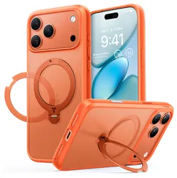 TORRAS Ostand Spin Apple iPhone 17 Pro Max Hoesje 360° MagSafe Stand Oranje afbeelding