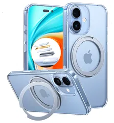 TORRAS Ostand Pro Apple iPhone 17 Hoesje 360° MagSafe Stand Transparant afbeelding