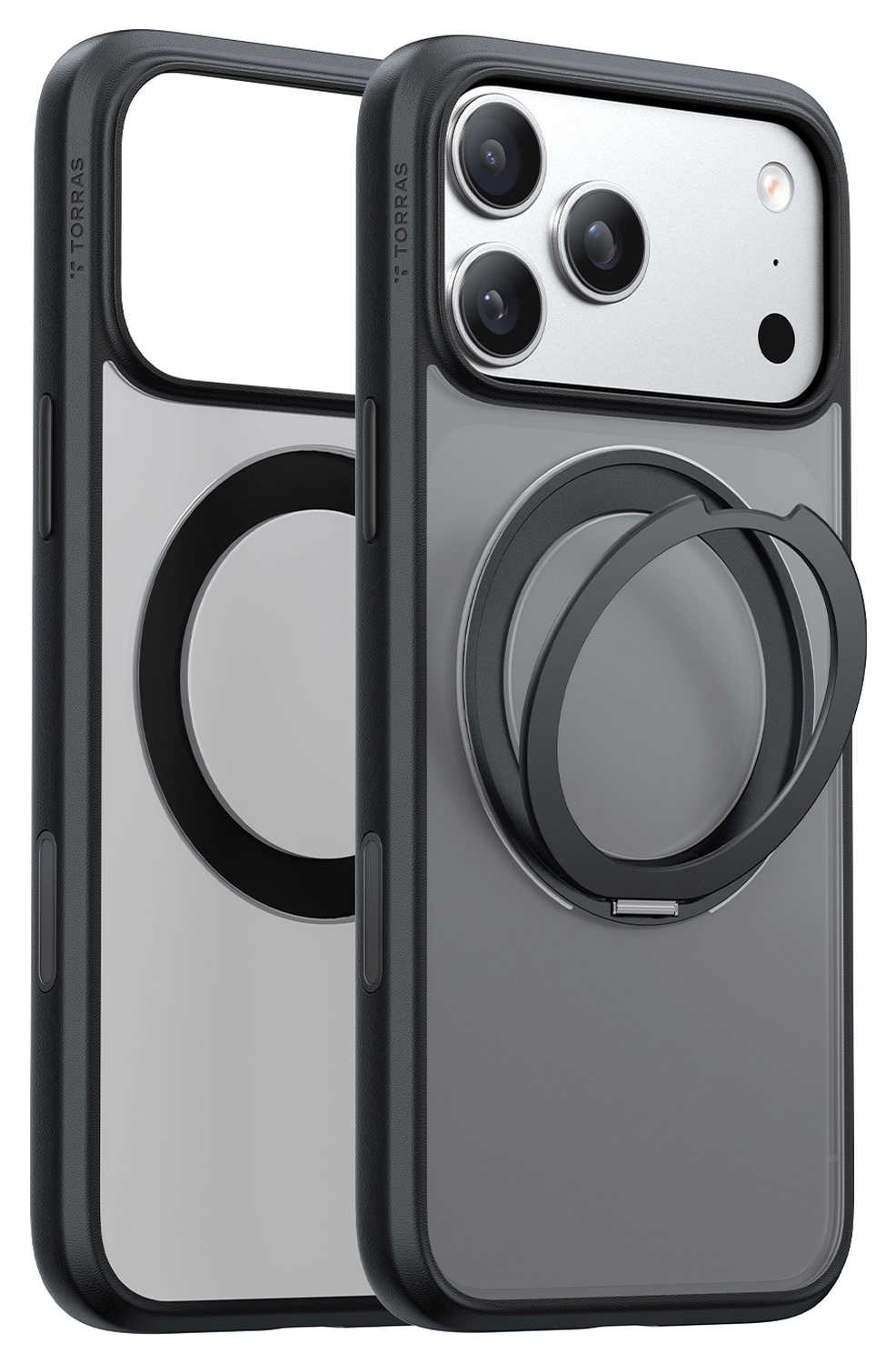 TORRAS Ostand Pro Apple iPhone 17 Pro Hoesje 360° MagSafe Stand Zwart afbeelding 8