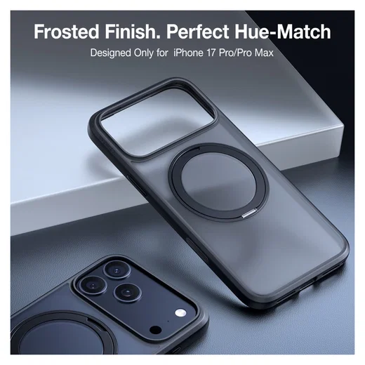 TORRAS Ostand Pro Apple iPhone 17 Pro Max Hoesje 360° MagSafe Stand Zwart afbeelding 4