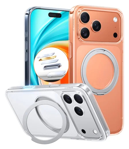TORRAS Ostand Pro Apple iPhone 17 Pro Max Hoesje 360° MagSafe Stand Transparant afbeelding 1