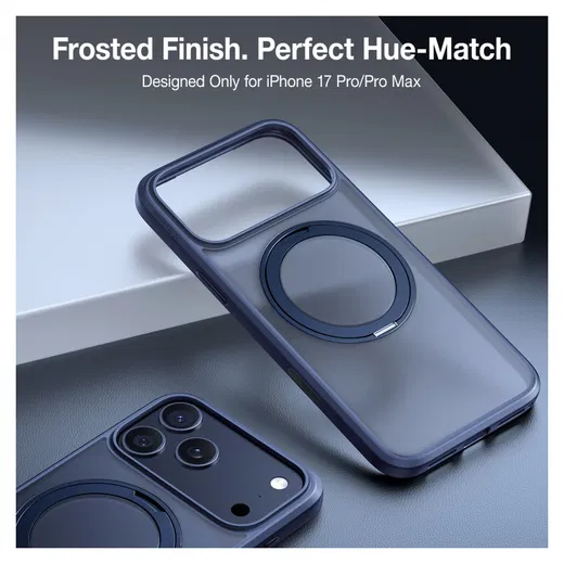 TORRAS Ostand Pro Apple iPhone 17 Pro Max Hoesje 360° MagSafe Stand Blauw afbeelding 4