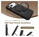 TORRAS Q Pro Silicone iPhone 17 Pro Hoesje MagSafe 360° Kickstand Zwart afbeelding 4