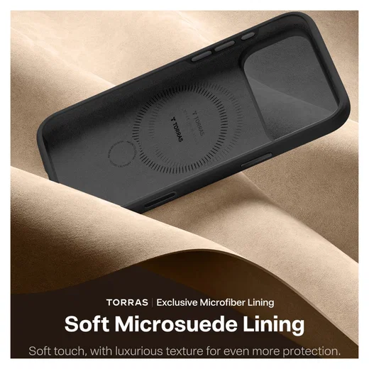 TORRAS Q Pro Silicone iPhone 17 Pro Hoesje MagSafe 360° Kickstand Zwart afbeelding 6