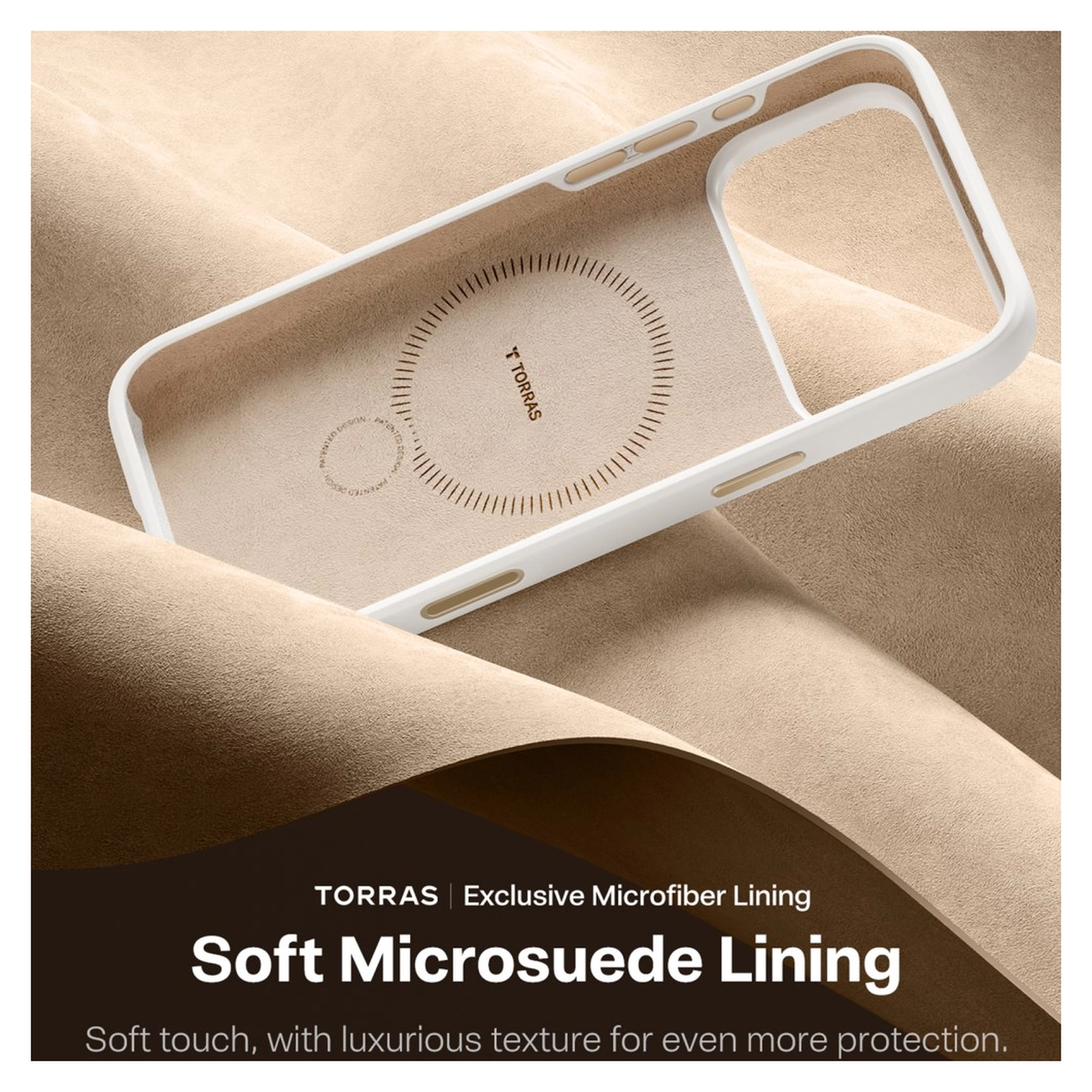 TORRAS Q Pro Silicone iPhone 17 Pro Hoesje MagSafe 360° Kickstand Wit afbeelding 6