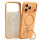 TORRAS Q Pro Silicone iPhone 17 Pro Hoesje MagSafe 360° Kickstand Oranje