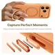 TORRAS Q Pro Silicone iPhone 17 Pro Hoesje MagSafe 360° Kickstand Oranje afbeelding 5
