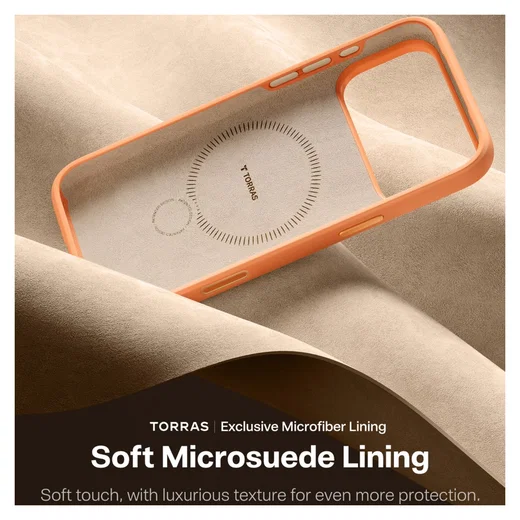 TORRAS Q Pro Silicone iPhone 17 Pro Hoesje MagSafe 360° Kickstand Oranje afbeelding 6
