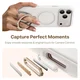 TORRAS Q Pro Silicone iPhone 17 Pro Max Hoesje MagSafe 360° Kickstand Wit afbeelding 5