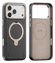 TORRAS Q Pro Leather iPhone 17 Pro Hoesje MagSafe 360° Kickstand Zwart