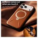 TORRAS Q Pro Leather iPhone 17 Pro Hoesje MagSafe 360° Kickstand Bruin afbeelding 5