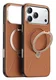 TORRAS Q Pro Leather iPhone 17 Pro Hoesje MagSafe 360° Kickstand Bruin afbeelding 8