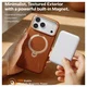 TORRAS Q Pro Leather iPhone 17 Pro Max Hoesje MagSafe 360° Kickstand Bruin afbeelding 5