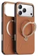 TORRAS Q Pro Leather iPhone 17 Pro Max Hoesje MagSafe 360° Kickstand Bruin afbeelding 8