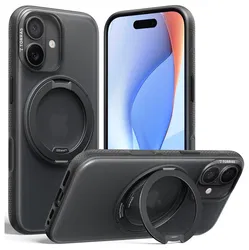 TORRAS O Fitness iPhone 17 Hoesje MagSafe 360° Kickstand Zwart afbeelding