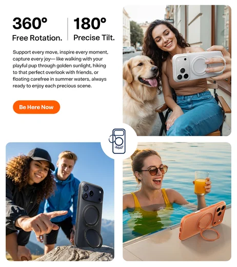 TORRAS O Fitness iPhone 17 Pro Hoesje MagSafe 360° Kickstand Zwart afbeelding 6