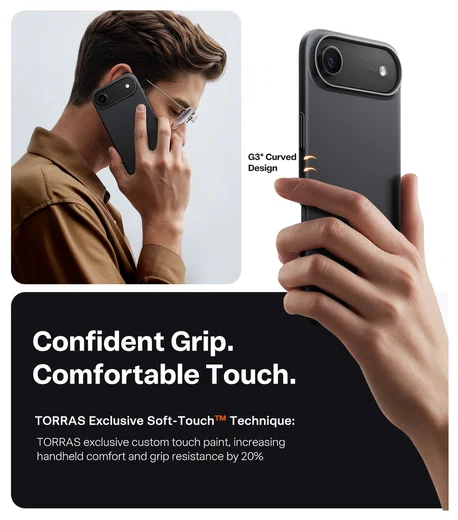 TORRAS Slim Fit Mag Apple iPhone Air Hoesje MagSafe Back Cover Zwart afbeelding 7