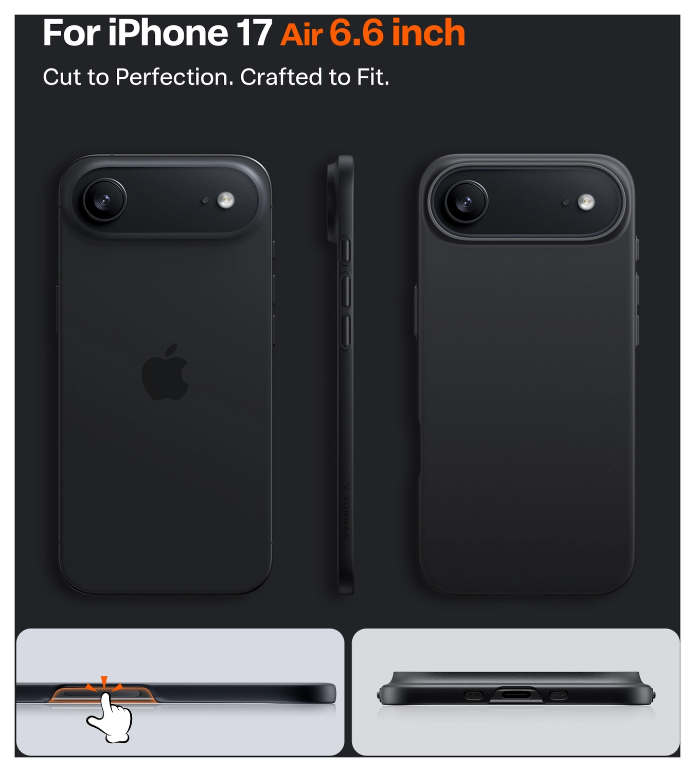 TORRAS Slim Fit Mag Apple iPhone Air Hoesje MagSafe Back Cover Zwart afbeelding 8