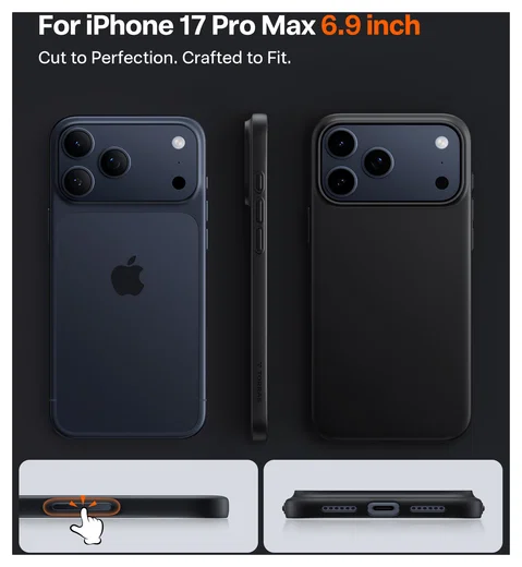TORRAS Slim Fit Mag iPhone 17 Pro Max Hoesje MagSafe Back Cover Zwart afbeelding 7