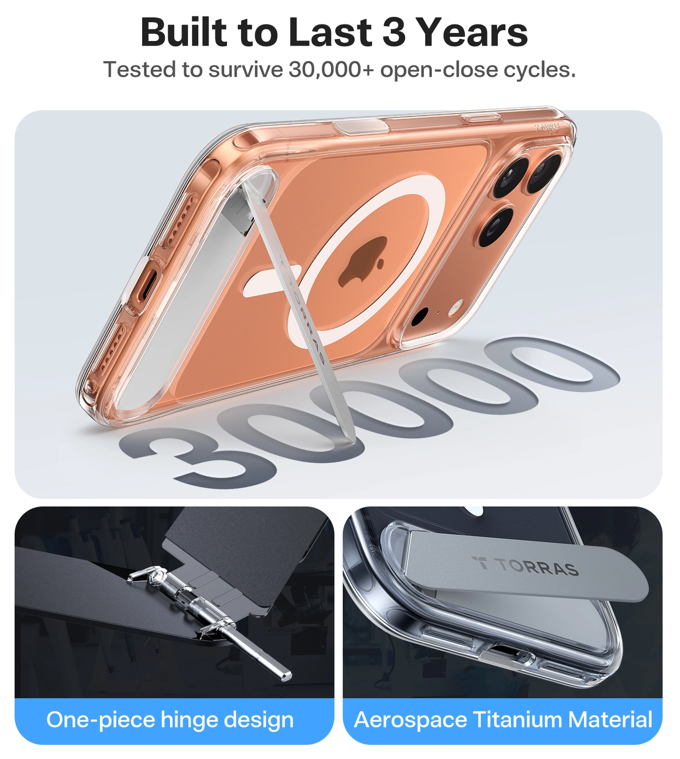 TORRAS Pstand Apple iPhone 17 Pro Hoesje MagSafe met Kickstand Transparant afbeelding 7