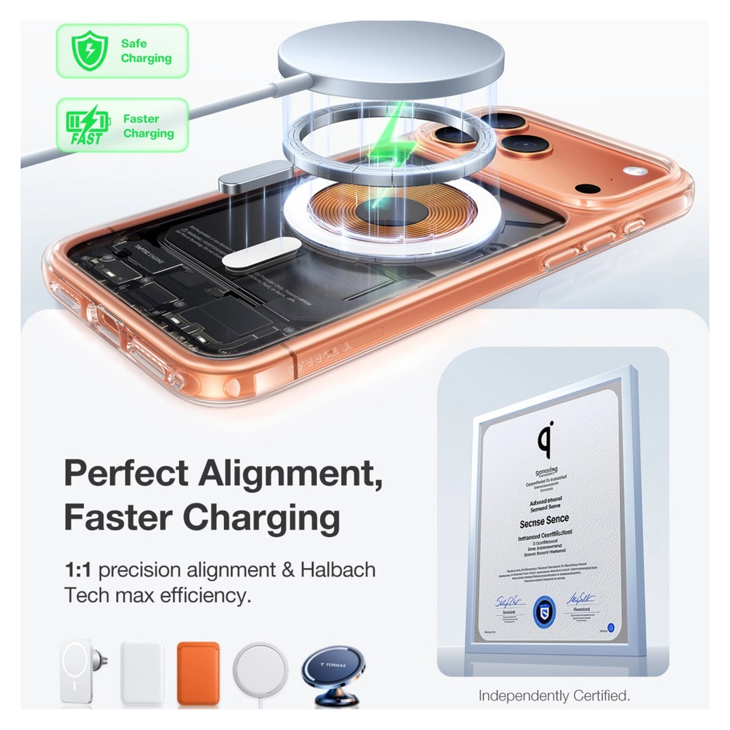 TORRAS Guardian Magnetic iPhone 17 Pro Hoesje MagSafe Back Cover Transparant afbeelding 6