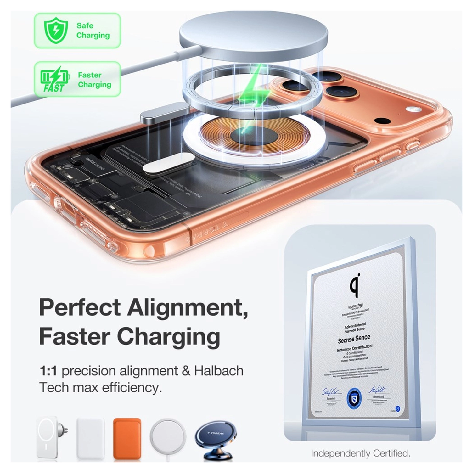 TORRAS Guardian Magnetic iPhone 17 Pro Max Hoesje MagSafe Back Cover Transparant afbeelding 8