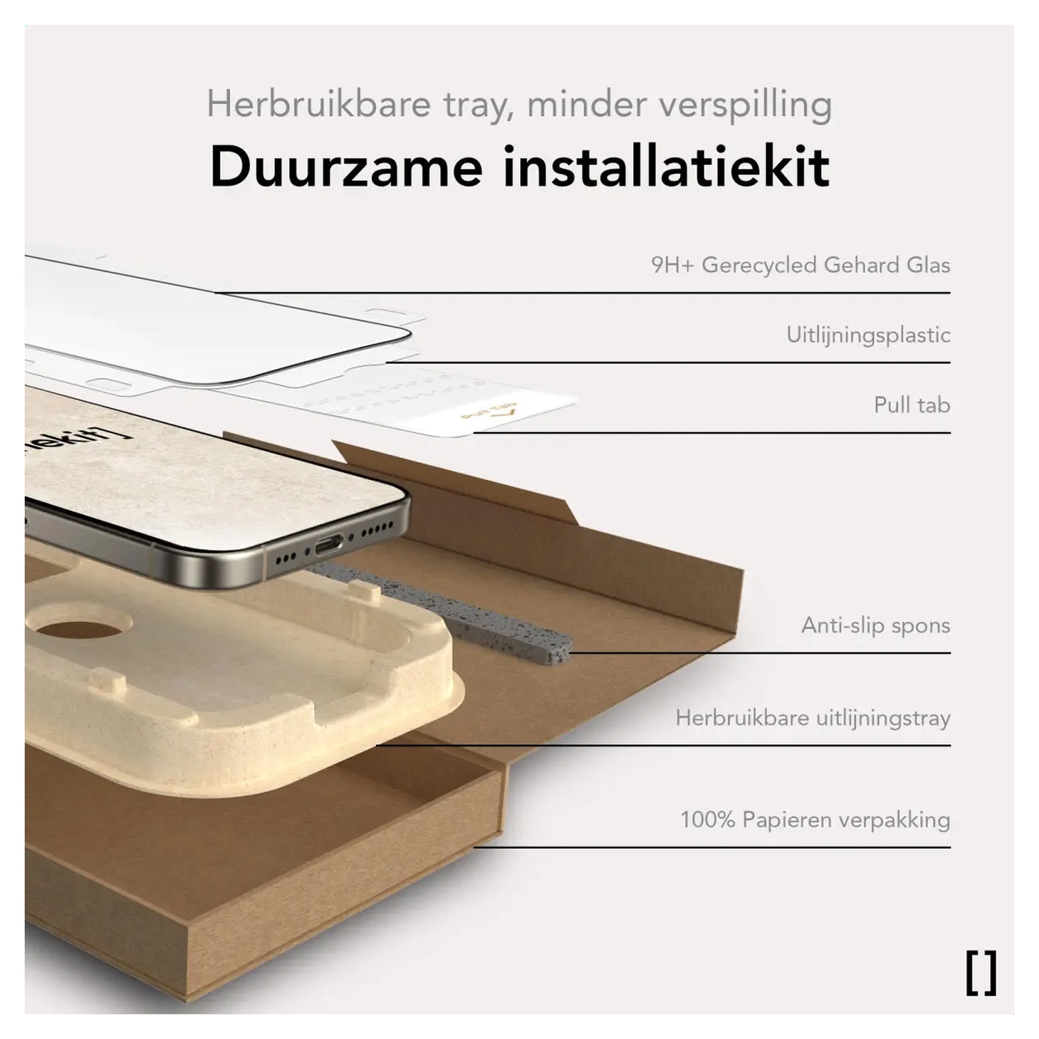 NEKIT Pure iPhone Air Tempered GRS Glass Installatiebox (2-Pack) afbeelding 9