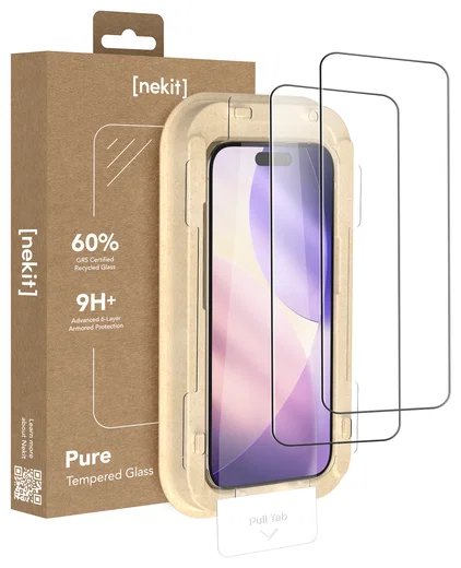 NEKIT Pure iPhone 17 Pro Tempered GRS Glass Installatiebox (2-Pack) afbeelding 1