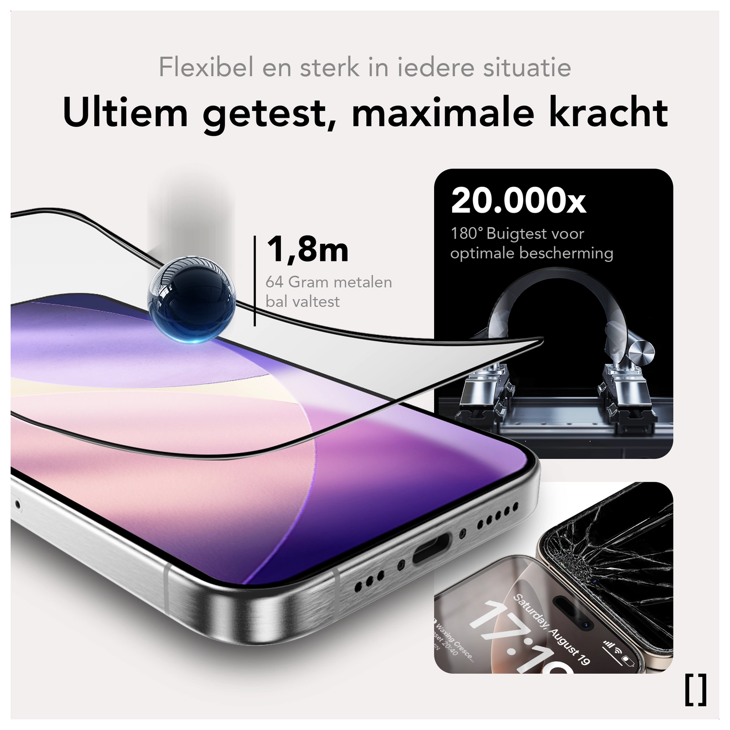 NEKIT Pure iPhone 17 Pro Tempered GRS Glass Installatiebox (2-Pack) afbeelding 5