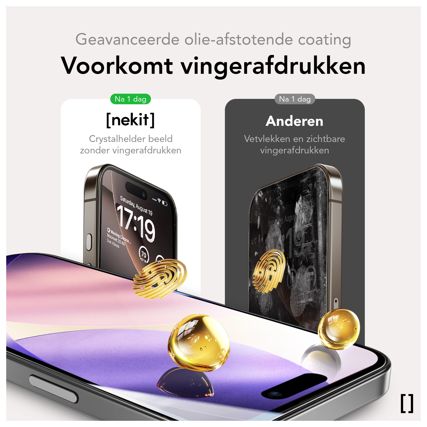 NEKIT Pure iPhone 17 Pro Tempered GRS Glass Installatiebox (2-Pack) afbeelding 10