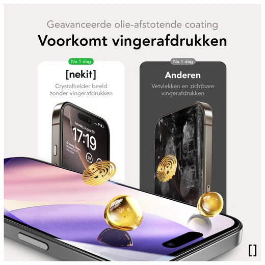 NEKIT Pure iPhone 17 Pro Tempered GRS Glass Installatiebox (2-Pack) afbeelding 10